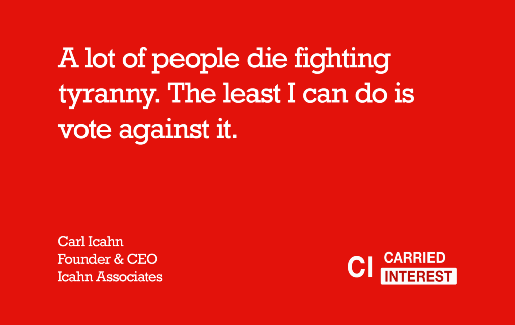 Carl Icahn Die Fighting Quote